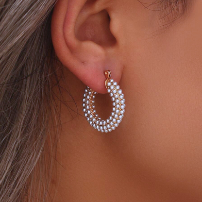 Pearl Hoop Earrings