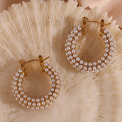 Pearl Hoop Earrings