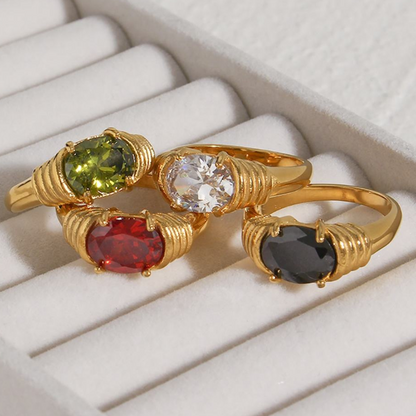 Oval Zirconia Statement Ring