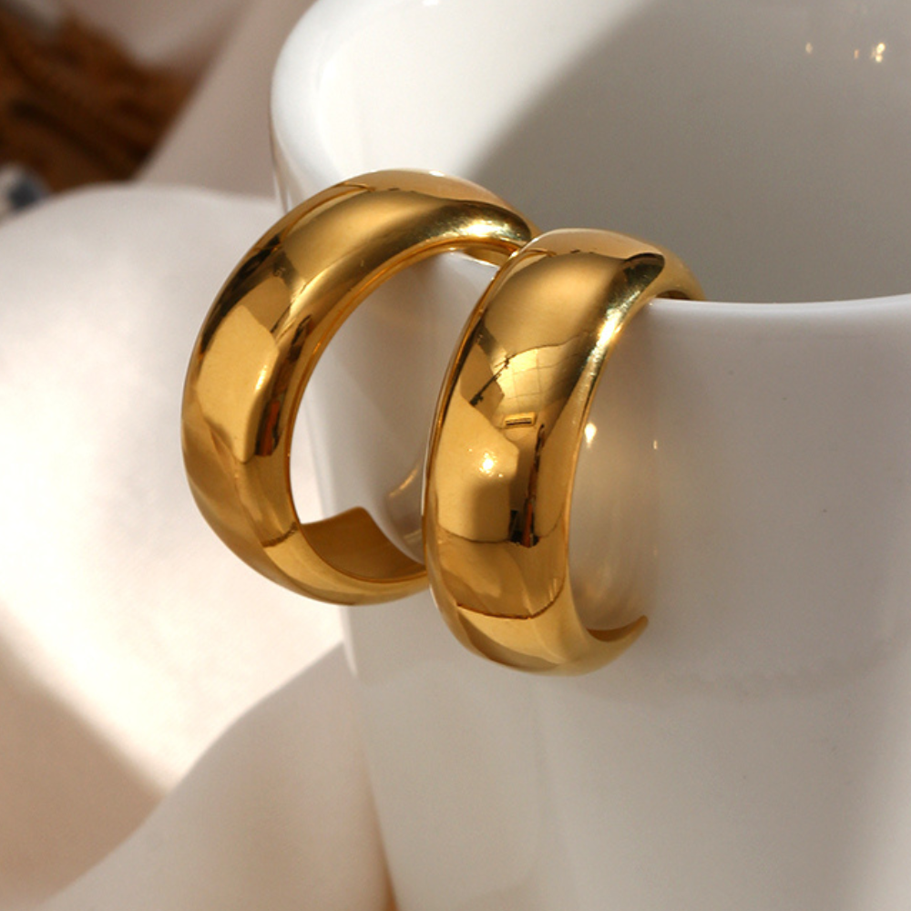 Chunky Gold-Plated Hoops