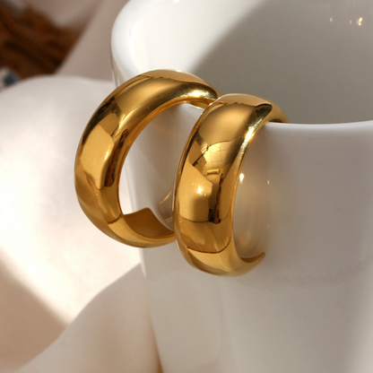 Chunky Gold-Plated Hoops