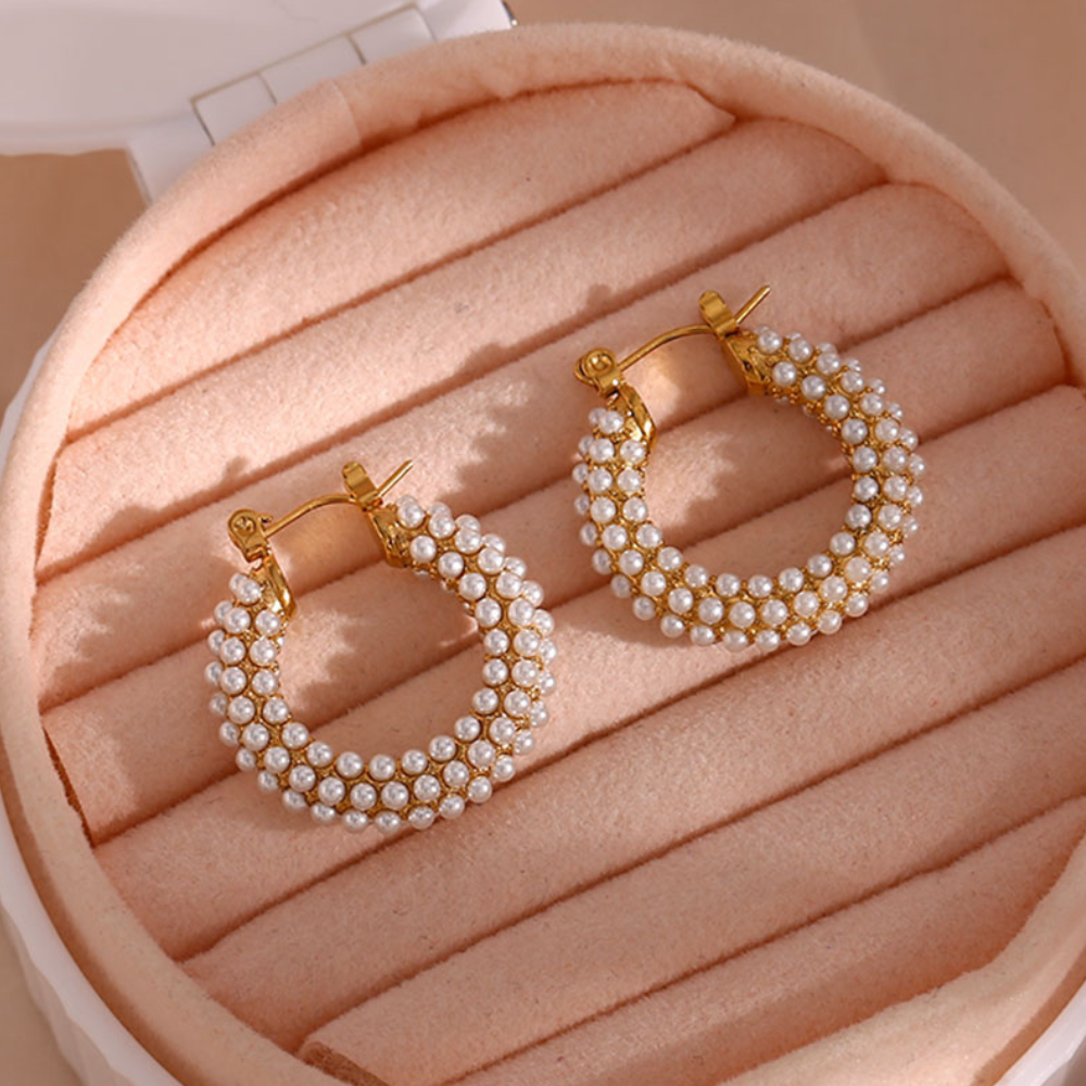 Pearl Hoop Earrings