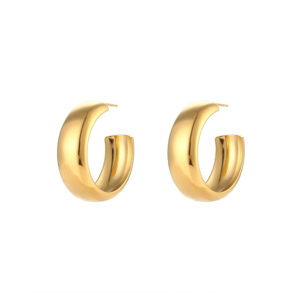 Chunky Gold-Plated Hoops