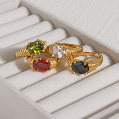 Oval Zirconia Statement Ring