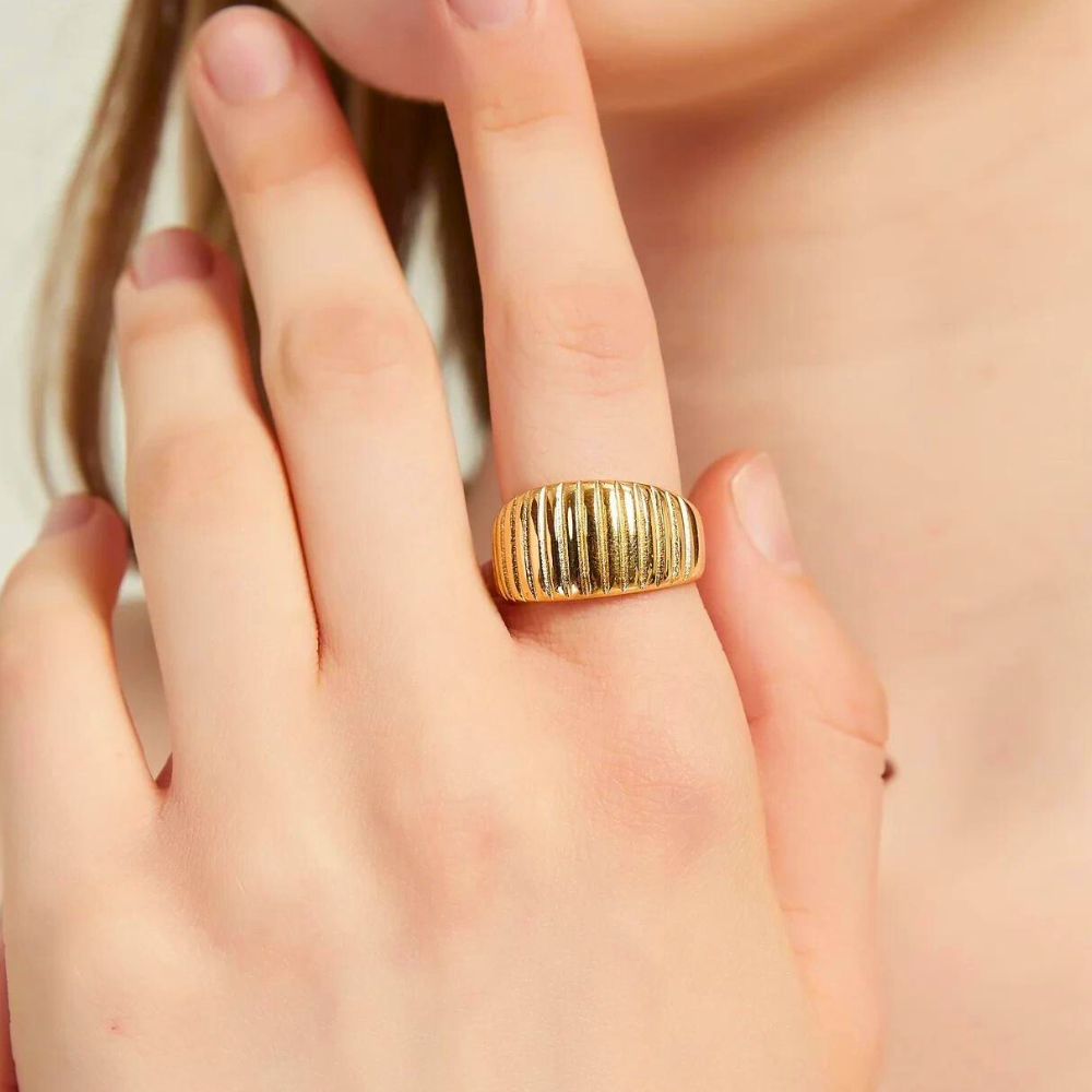 Wide Chunky Texutured Ring