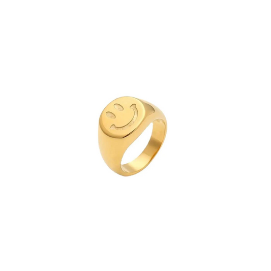 Gold Smiley Face Ring