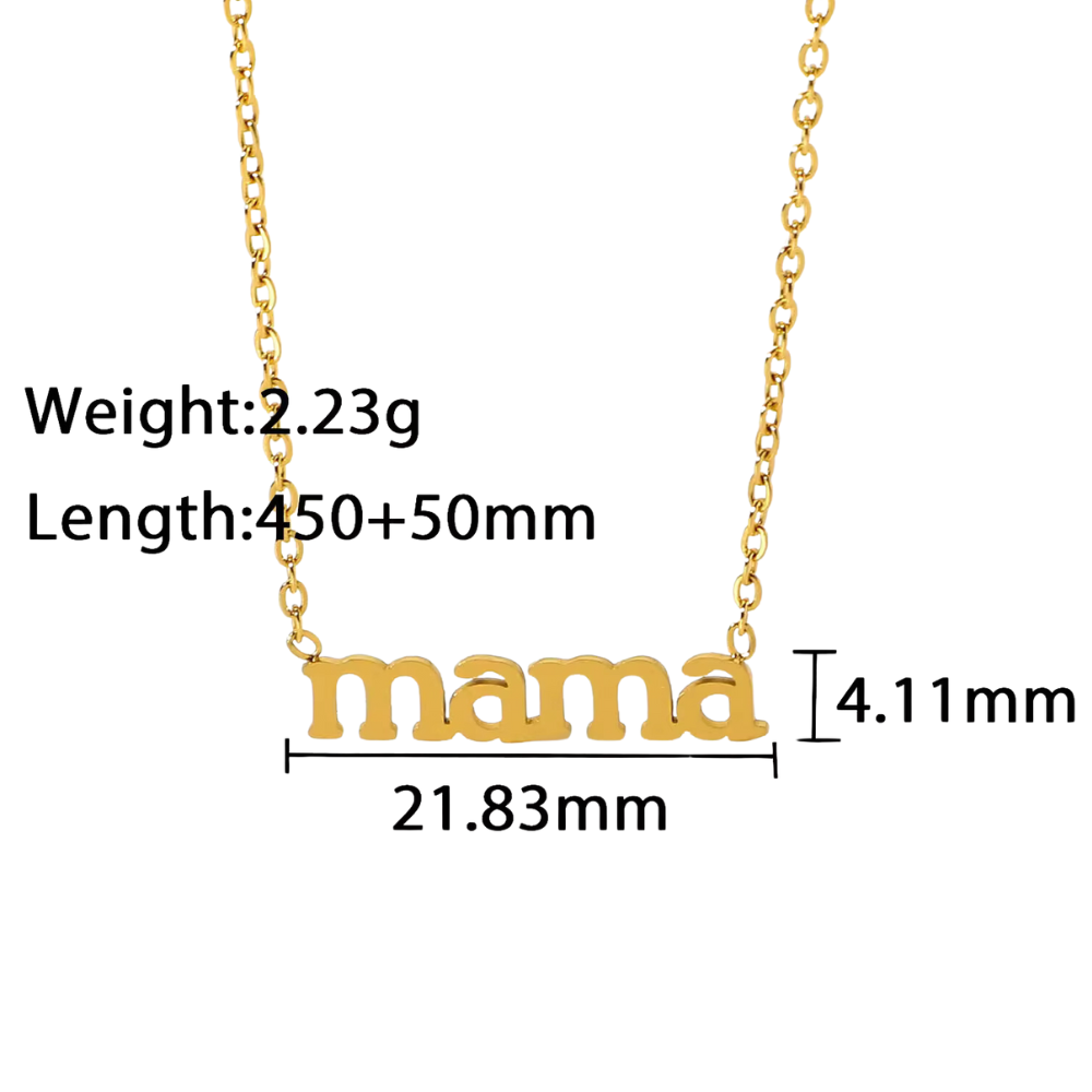 Gold-Plated Mama Pendant with Chain