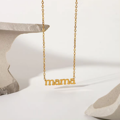 Gold-Plated Mama Pendant with Chain