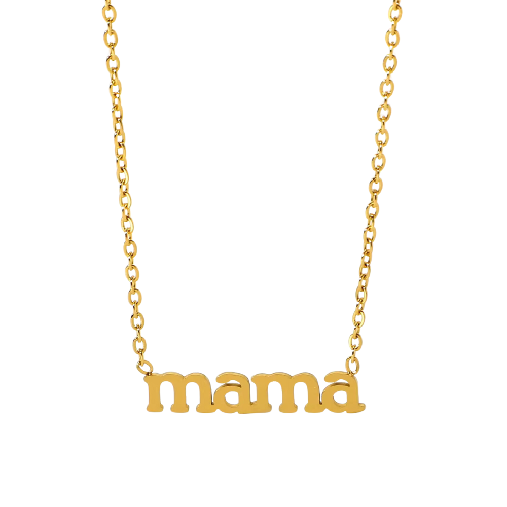 Gold-Plated Mama Pendant with Chain