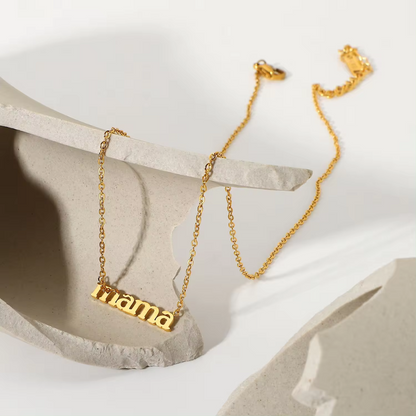 Gold-Plated Mama Pendant with Chain