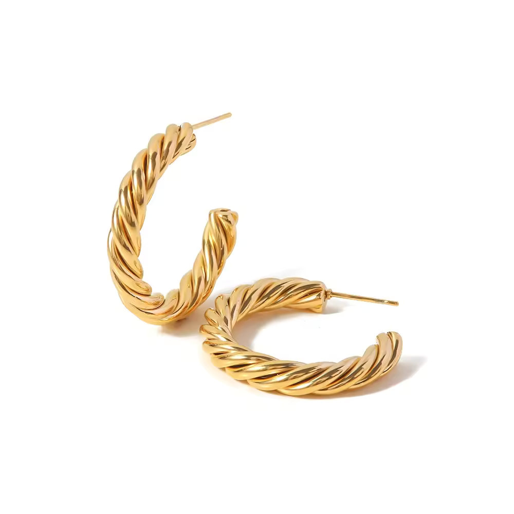 Twisted Rope Hoop Earrings