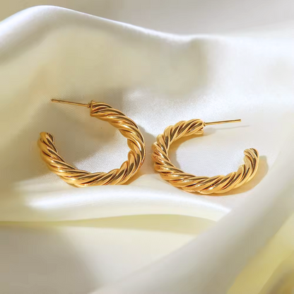 Twisted Rope Hoop Earrings