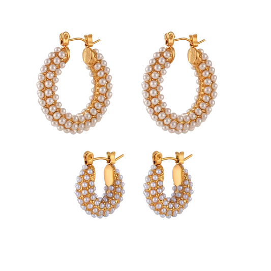 Pearl Hoop Earrings