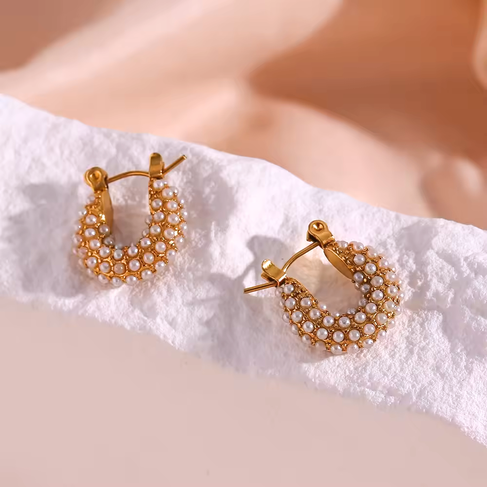 Pearl Hoop Earrings