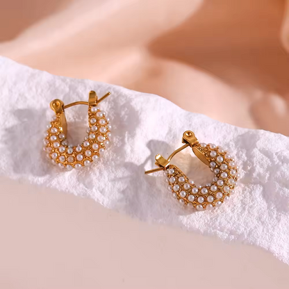 Pearl Hoop Earrings