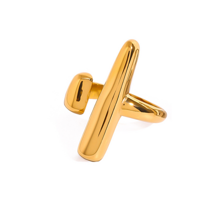Sculptural T-Bar Chunky Ring