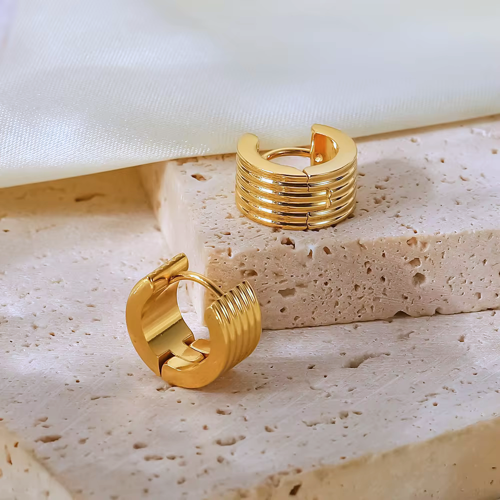 Ribbed Multi-Layer Earring