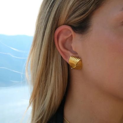 Wave Textured Statement Earrings