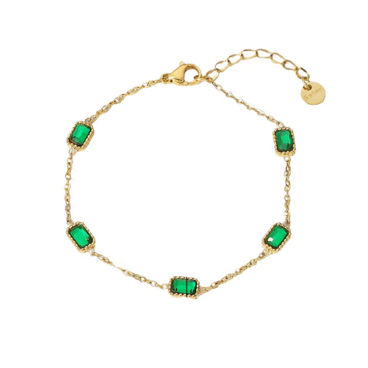 Emerald Stone Studded Bracelet
