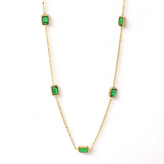 Emerald Stone Studded Necklace